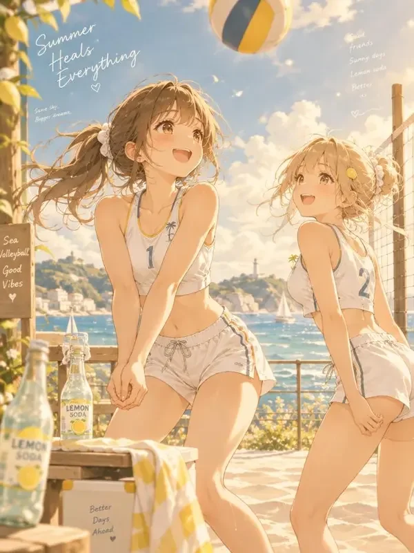 夏日排球与柠檬汽水动漫封面图